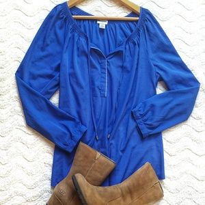 Motherhood Maternity Blue/Indigo peasant top